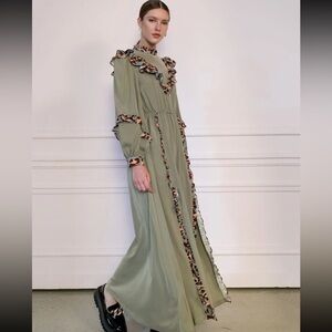 Mint Green Dress with cheetah